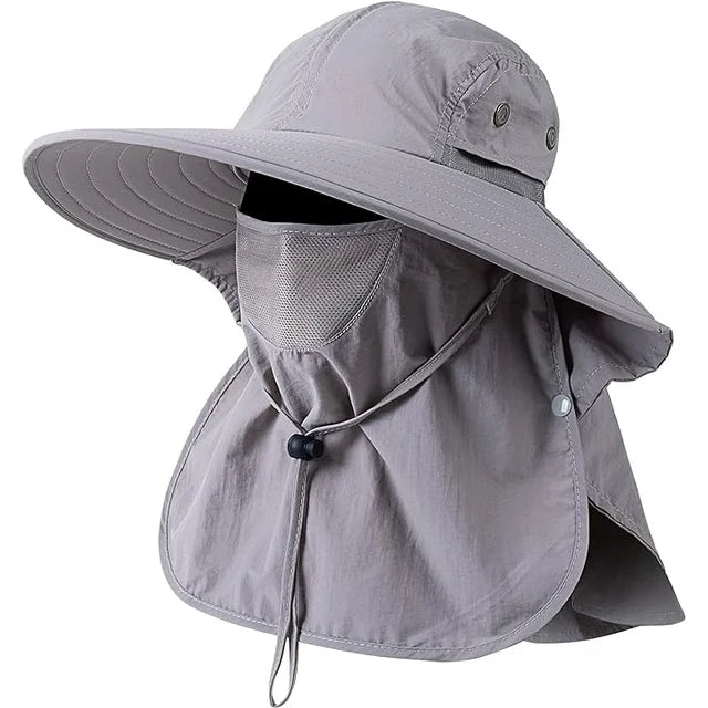 REDESS Mens Women Fishing Hat UPF 50+ Wide Brim Sun Hat with Face Cover & Neck Flap
