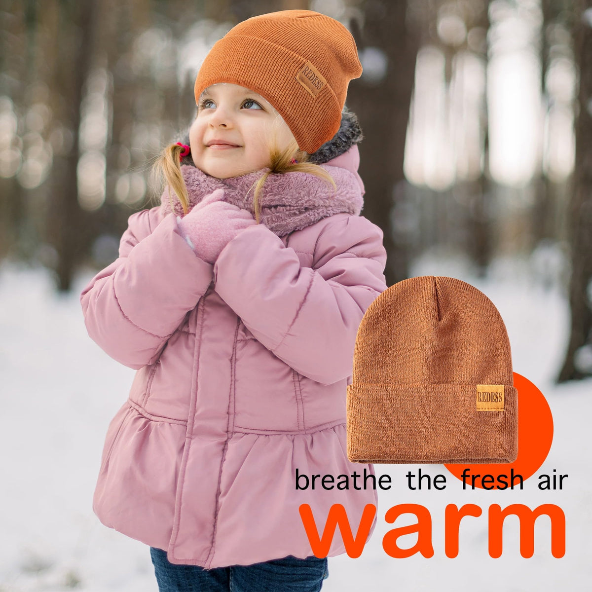 REDESS 3 pack Kids Warm Winter Knit Cuffed Beanie Hat for Boy and Girl 0-3 Year Old