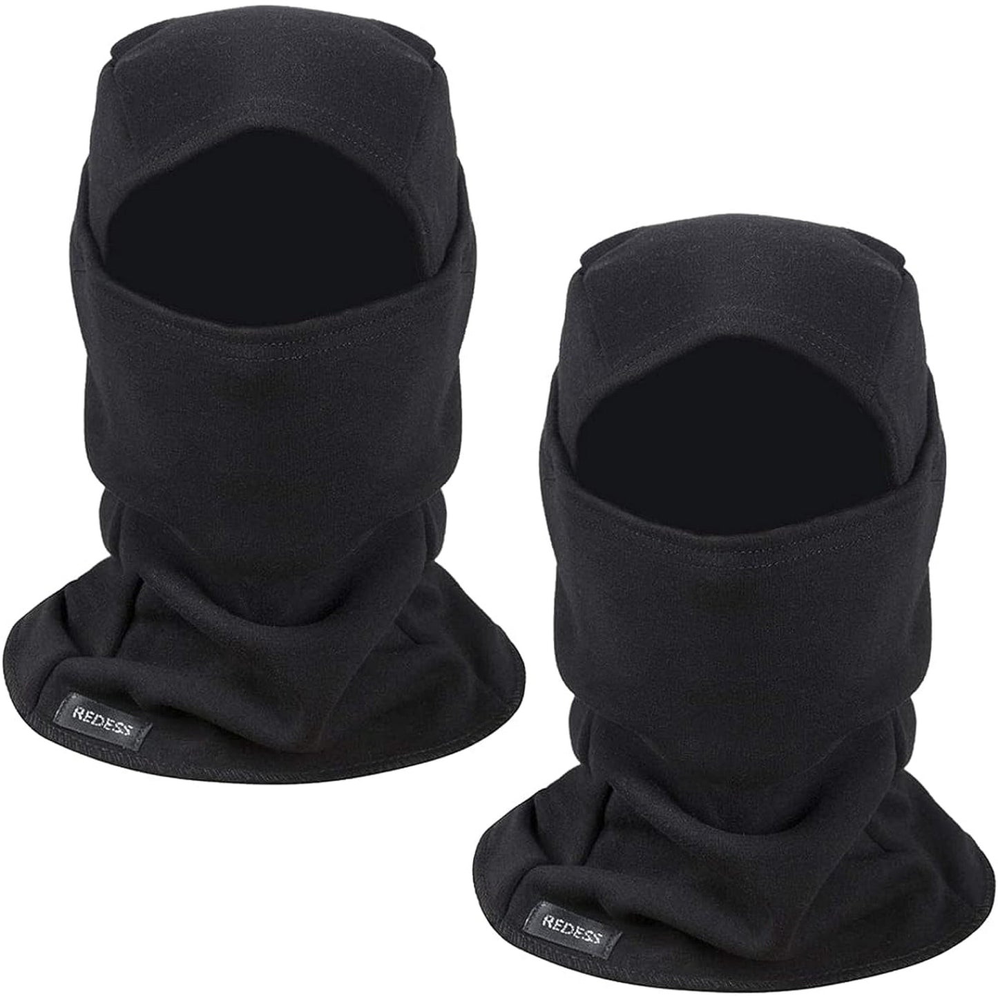 REDESS Balaclava Face Mask for Men/Women,Warm Fleece Windproof Ski Mask,Black-2 Pack