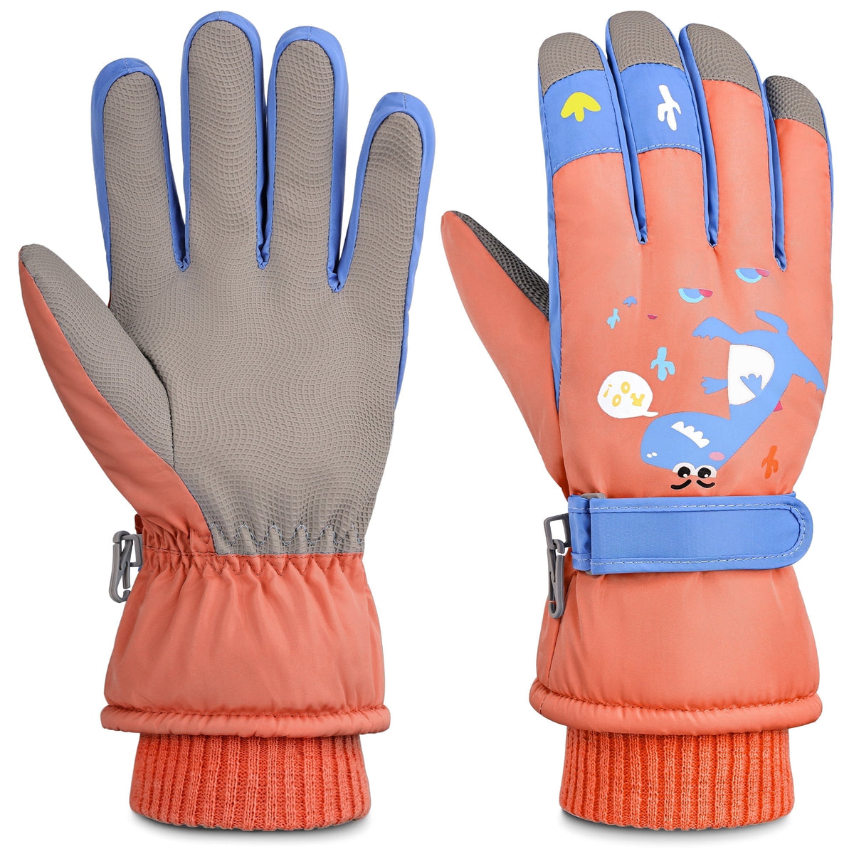 REDESS Kids Winter Gloves With Touch Screen Waterproof for Boy and Girl Sports,Skiing,Dark Blue