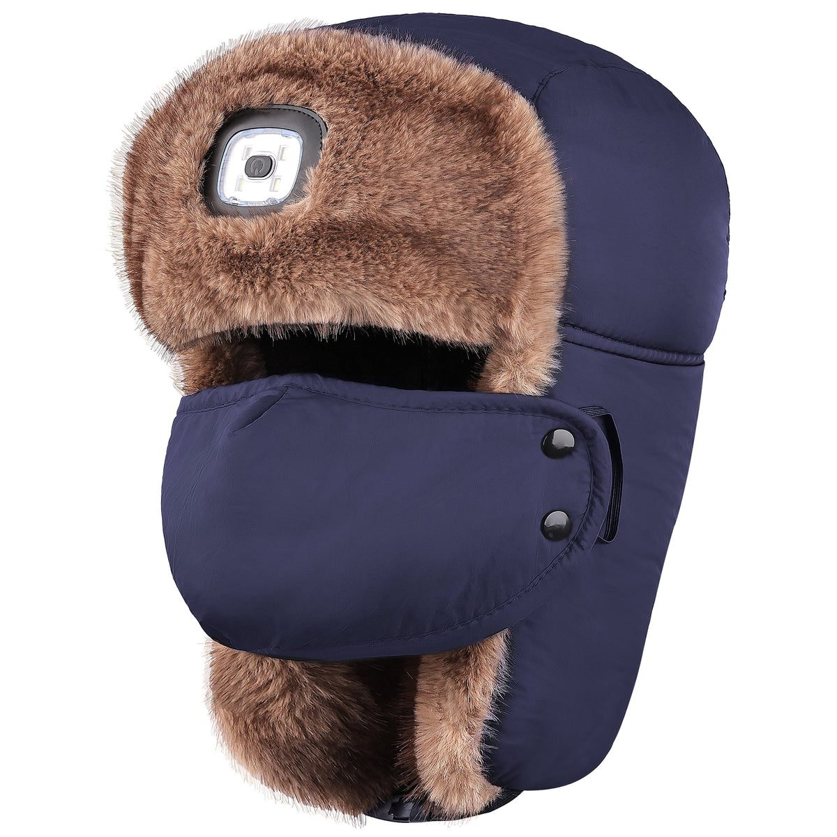 REDESS Men's Trapper Hat with Light USB Winter Warm Ear Flaps USB Rechargeable LED Trapper Hat for Men and Women