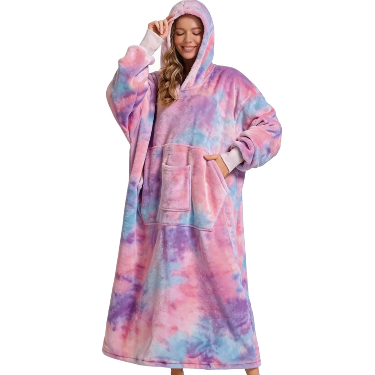 REDESS Oversized Wearable Blanket Hoodie Sweatshirt for Adults Women Men-Dark Grey