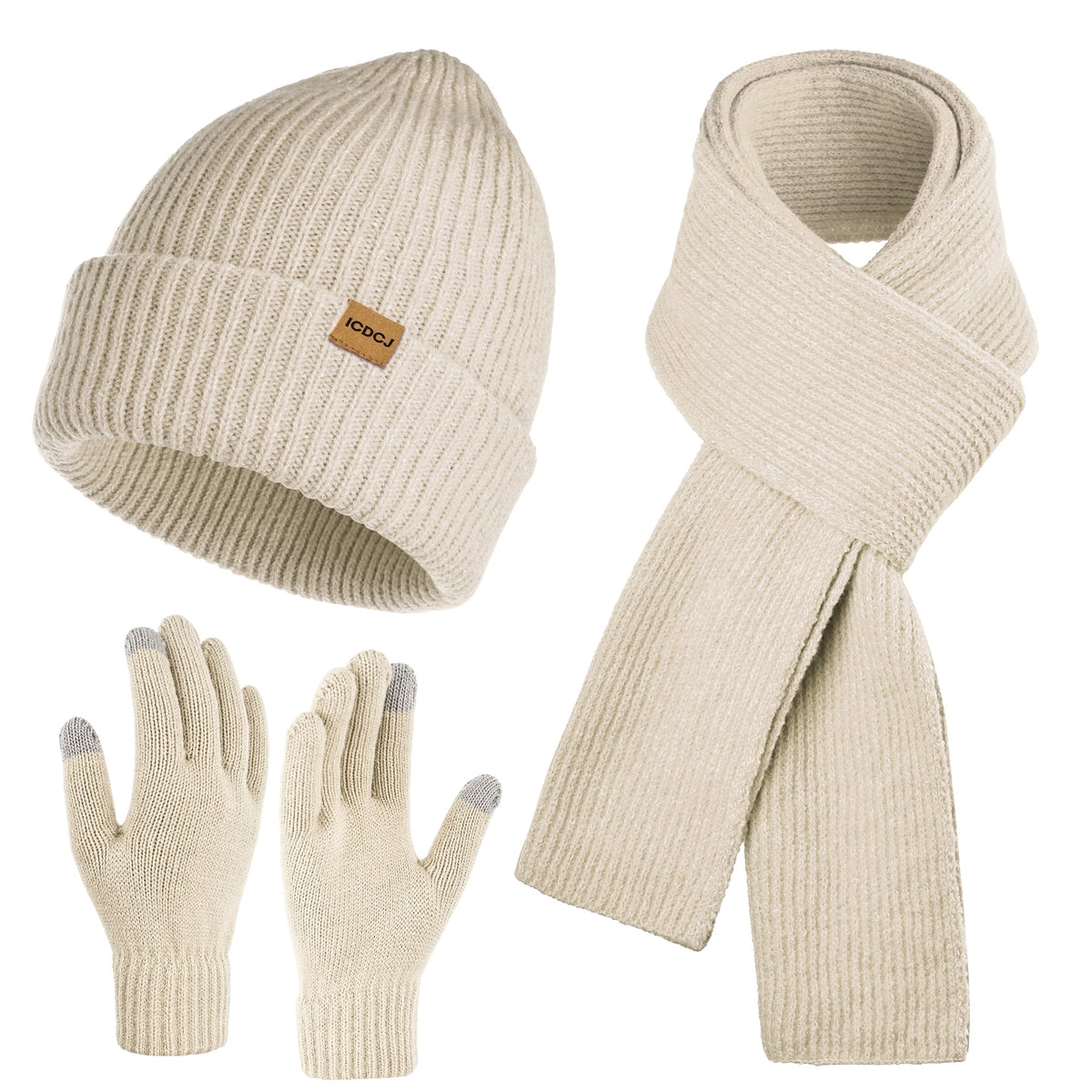 REDESS Winter Beanie Hat and Gloves Scarf Set for Men and Women£¬Black