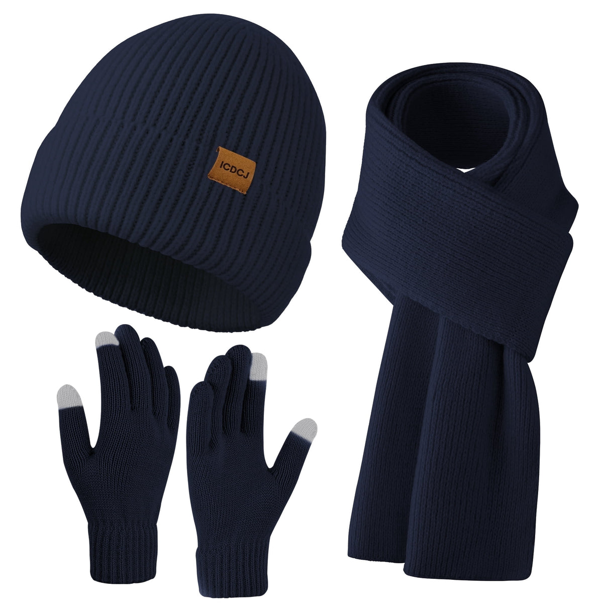 REDESS Winter Beanie Hat,Scarf and Gloves sets for Women and Men,Black