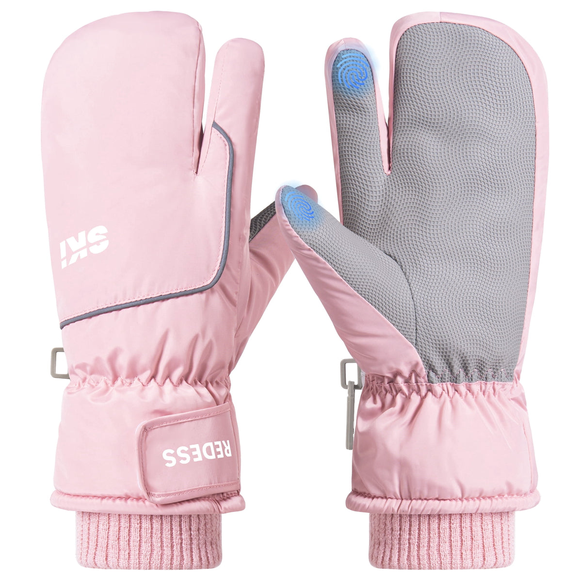 REDESS Winter Ski Gloves for Men & Women, Touch Screen Waterproof Windproof Thermal Insulated Winter Snow 3?Finger Mittens, S?XL