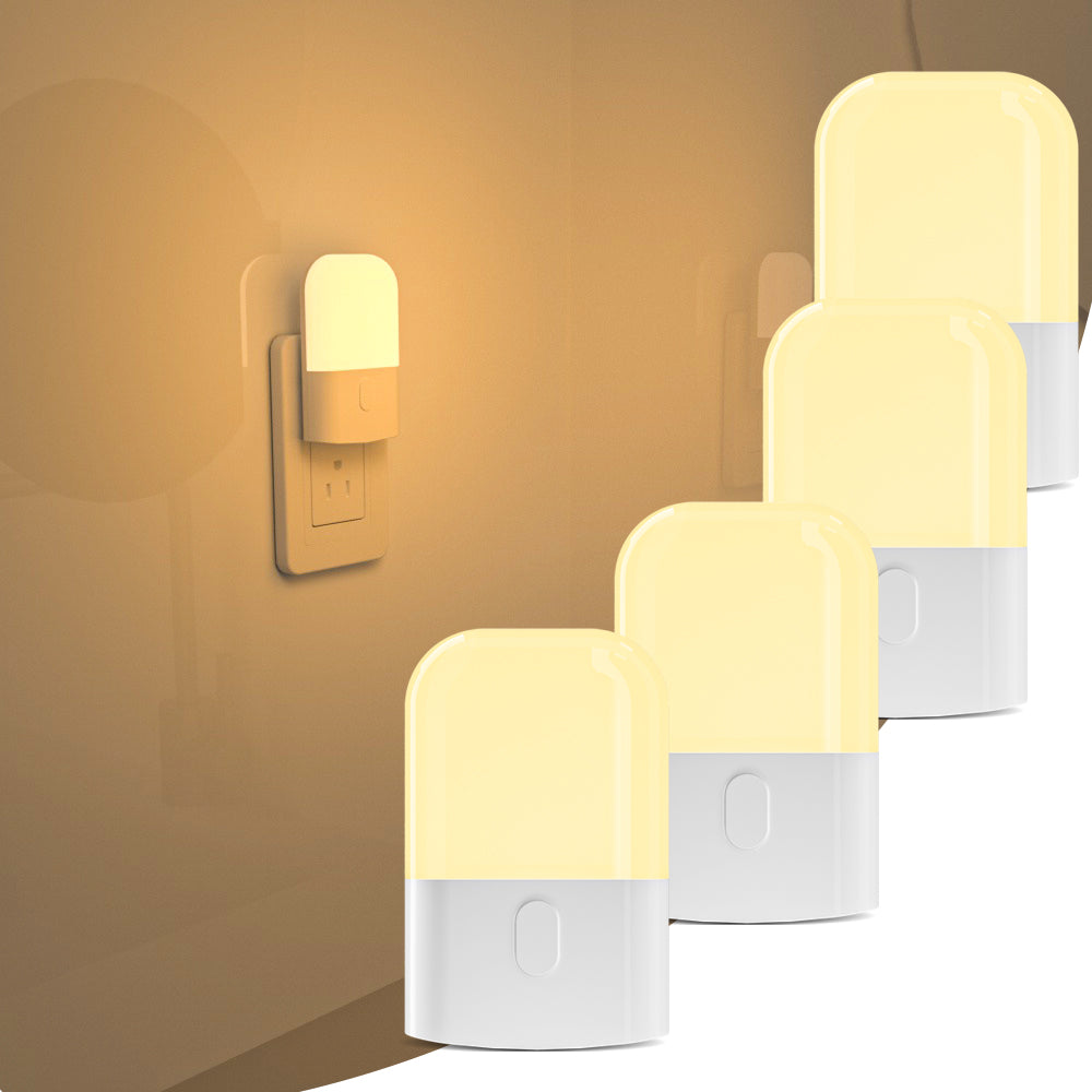 REDESS Plug-in LED Night Light, Auto Dusk to Dawn Sensor,Adjustable Brightness and Color for Bathroom ,Hallway,Bedroom, Kids Room, Kitchen, Stairway, Pack of 4