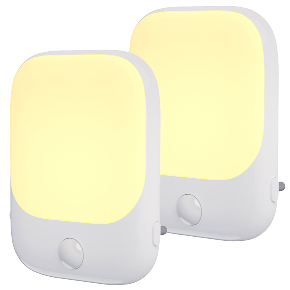 REDESS Plug-in Motion Sensor Dimmable Night Light with 5 Gear brightness adjustment Soft warm White LED night Light with Dusk to Dawn motion Sensor for Bedroom Bathroom Hallway Stairs 2 pack