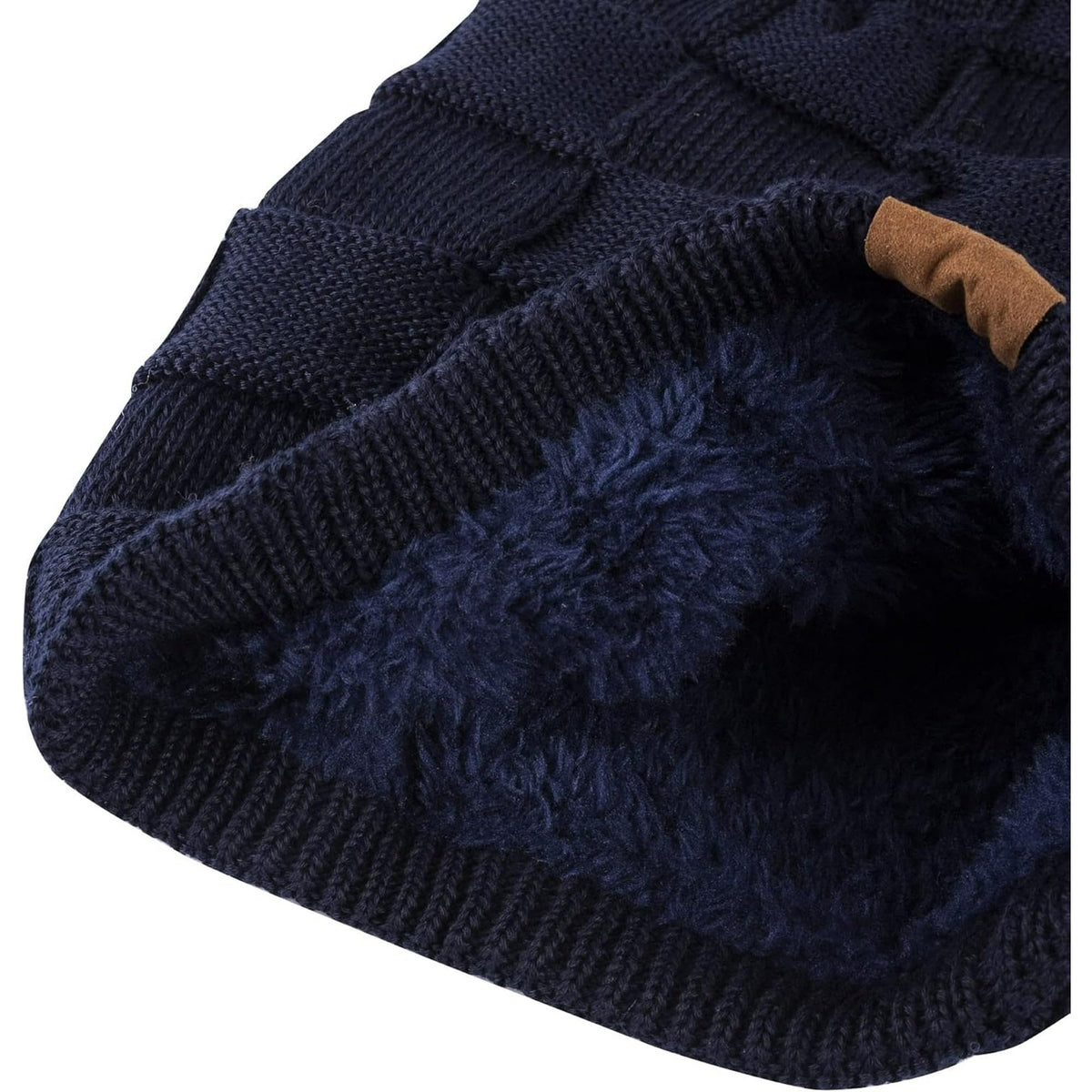 REDESS Beanie Hat for Men and Women Winter Warm Hats Knit Slouchy Thick Skull Cap with Face Cover-Black