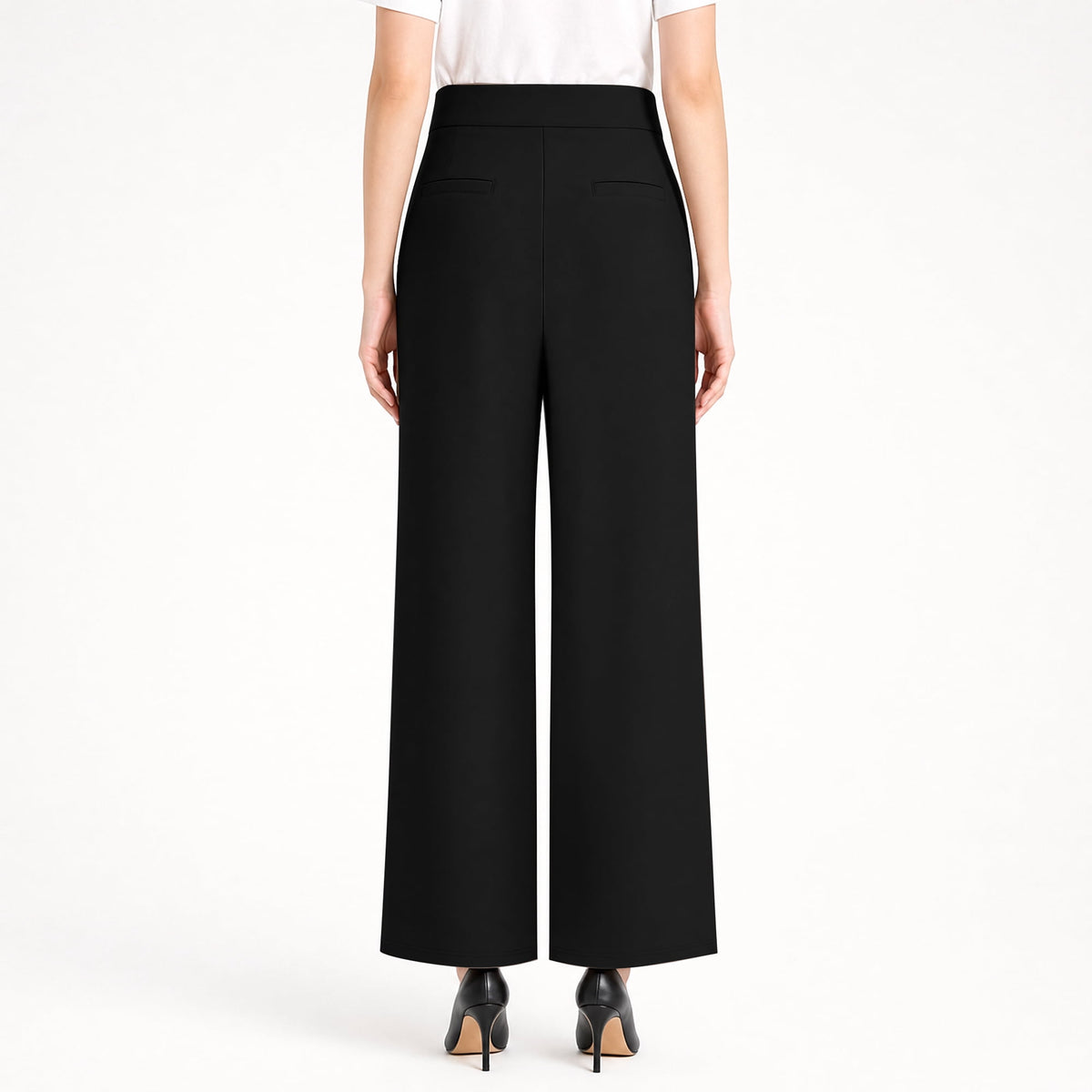 REDESS Sweatpants for Women Wide Leg Casual High Waisted Baggy Sweatpants Worker Wear Pants with Pocket,Black XS-2XL