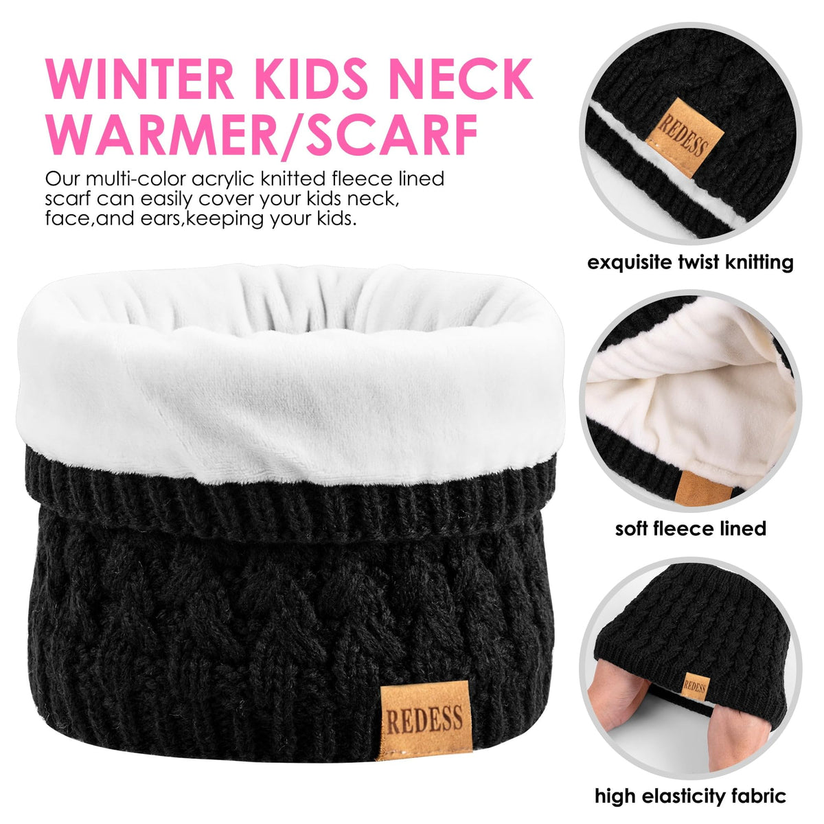 REDESS Unisex Kids Winter Beanie Hat, Gloves and Scarf Set, Acrylic, Multicolor, 3-9 Years