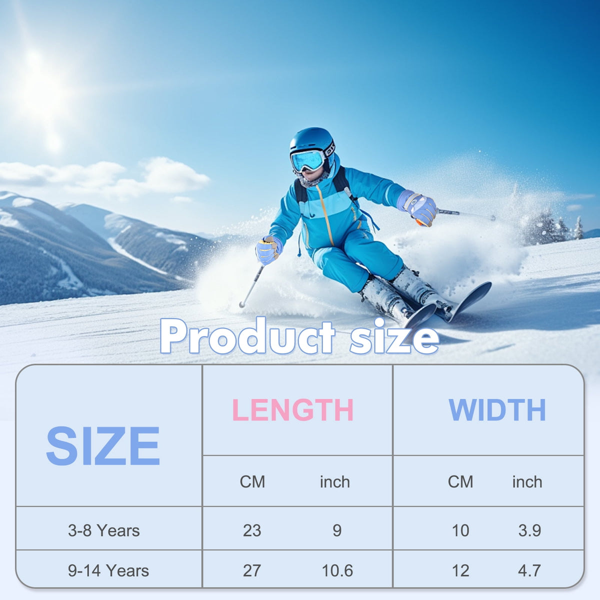REDESS Kids Winter Waterproof Gloves for Ski Snow Snowboard for Toddler Boys and Girls