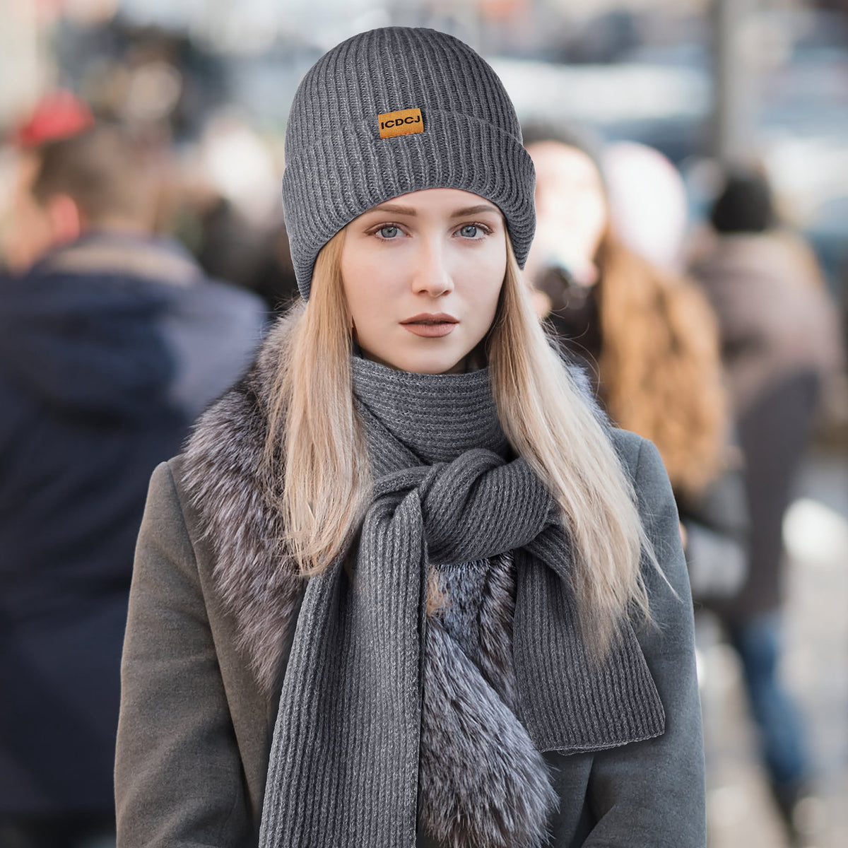 REDESS Winter Beanie Hat and Gloves Scarf Set for Men and Women£¬Black