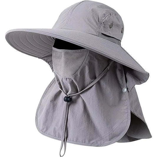 REDESS Mens Women Fishing Hat UPF 50+ Wide Brim Sun Hat with Face Cover & Neck Flap