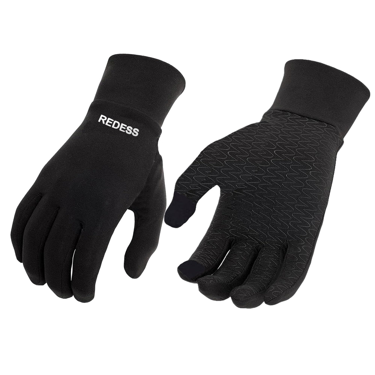 REDESS Running Gloves for Men and Women with Touchscreen,Winter Black Gloves for Running Skiing Driving