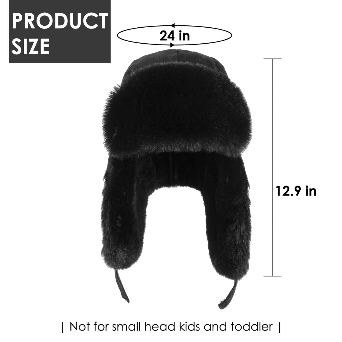 REDESS Men's Trapper Hat Winter Warm Ear Flaps Hunting Trapper Black Hat for Men and Women