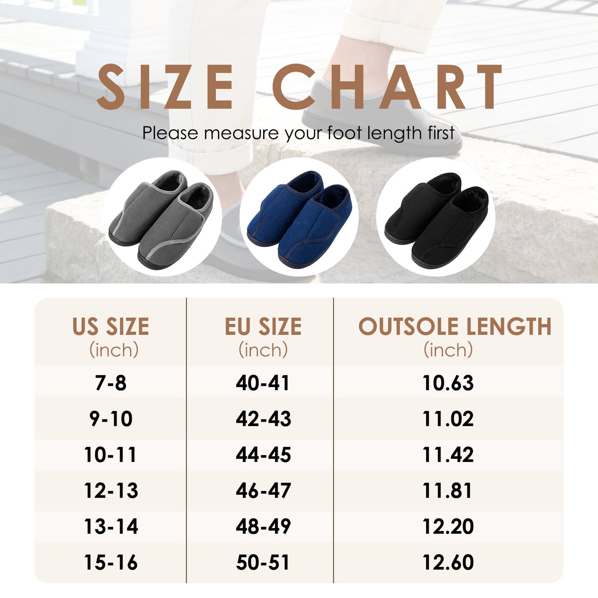 REDESS Mens Closed Toe Closed Heel Slipper, Winter Warm Fleece Lined Indoor Outdoor House Shoes