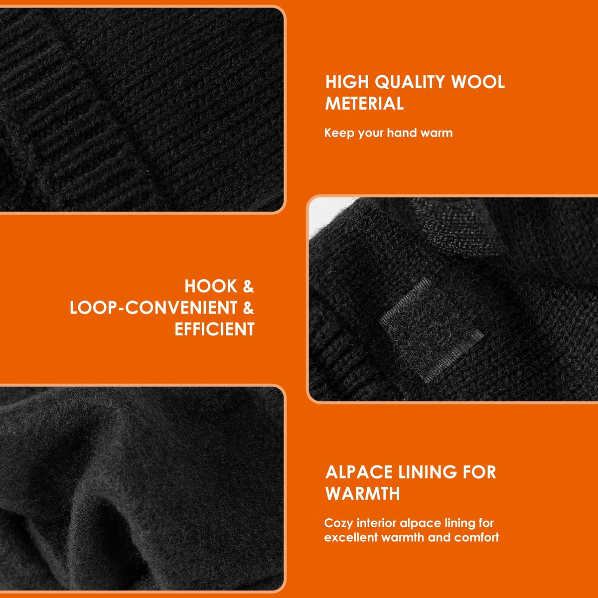 REDESS Winter Mittens Fingerless Gloves for Women and Men Knitted Convertible Gloves,Beige
