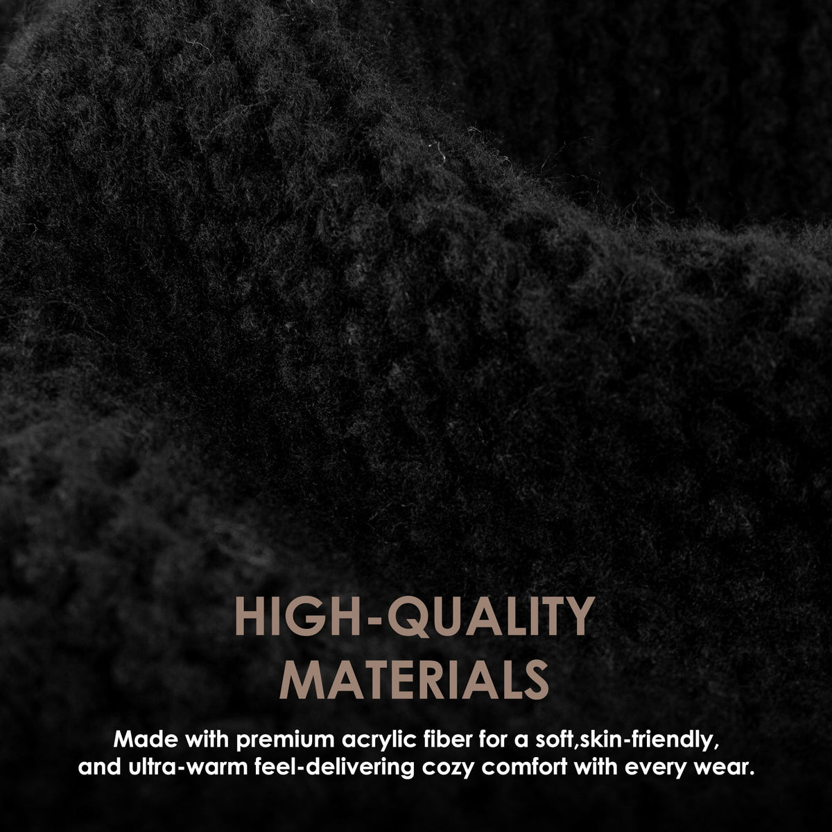 REDESS Slouchy Black Beanie Hat for Women and Men, Winter Warm Thick Skull Cap