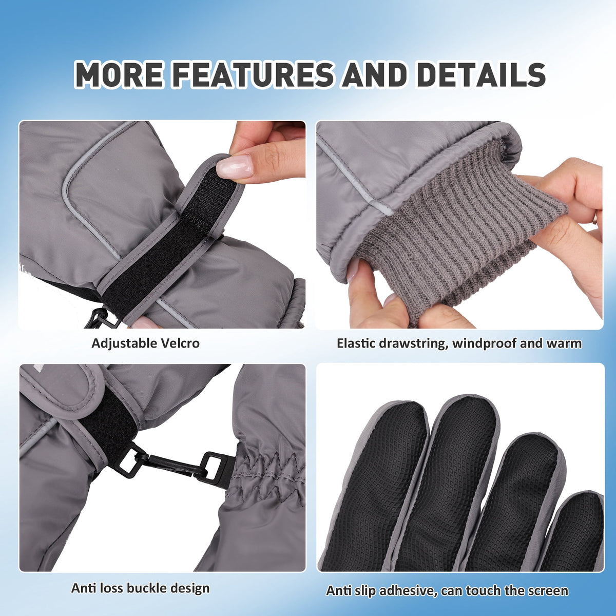REDESS Men's Winter Gloves with Waterproof Touchscreen for Outdoor Sprots Ski Snowboard ,Black
