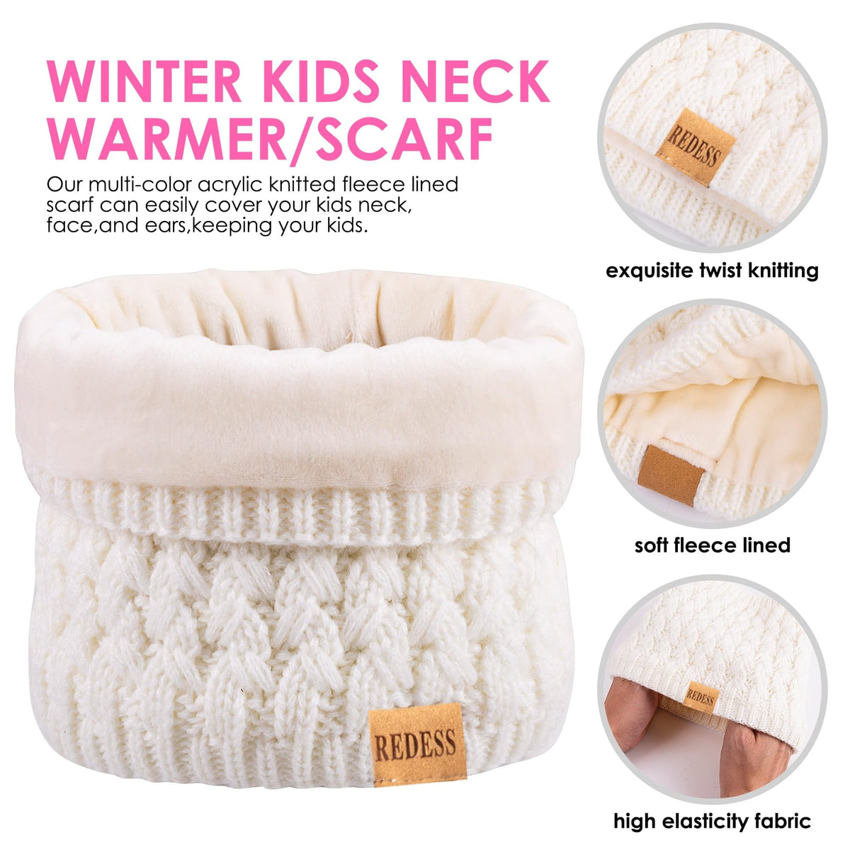 REDESS Unisex Kids Winter Beanie Hat, Gloves and Scarf Set, Acrylic, Multicolor, 3-9 Years