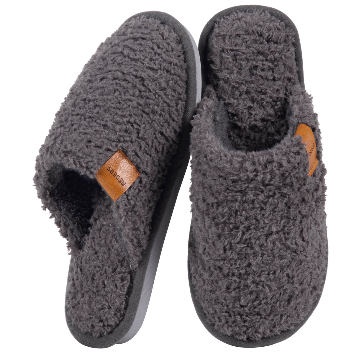 RREDESS Fuzzy Slippers for Women Closed Toe Womens Slippers Memory Foam House Slippers