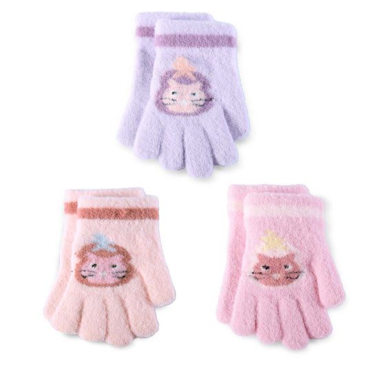 REDESS Gloves for Girls Winter Knitted Stretchy Snow Warm Gloves 3 Pack