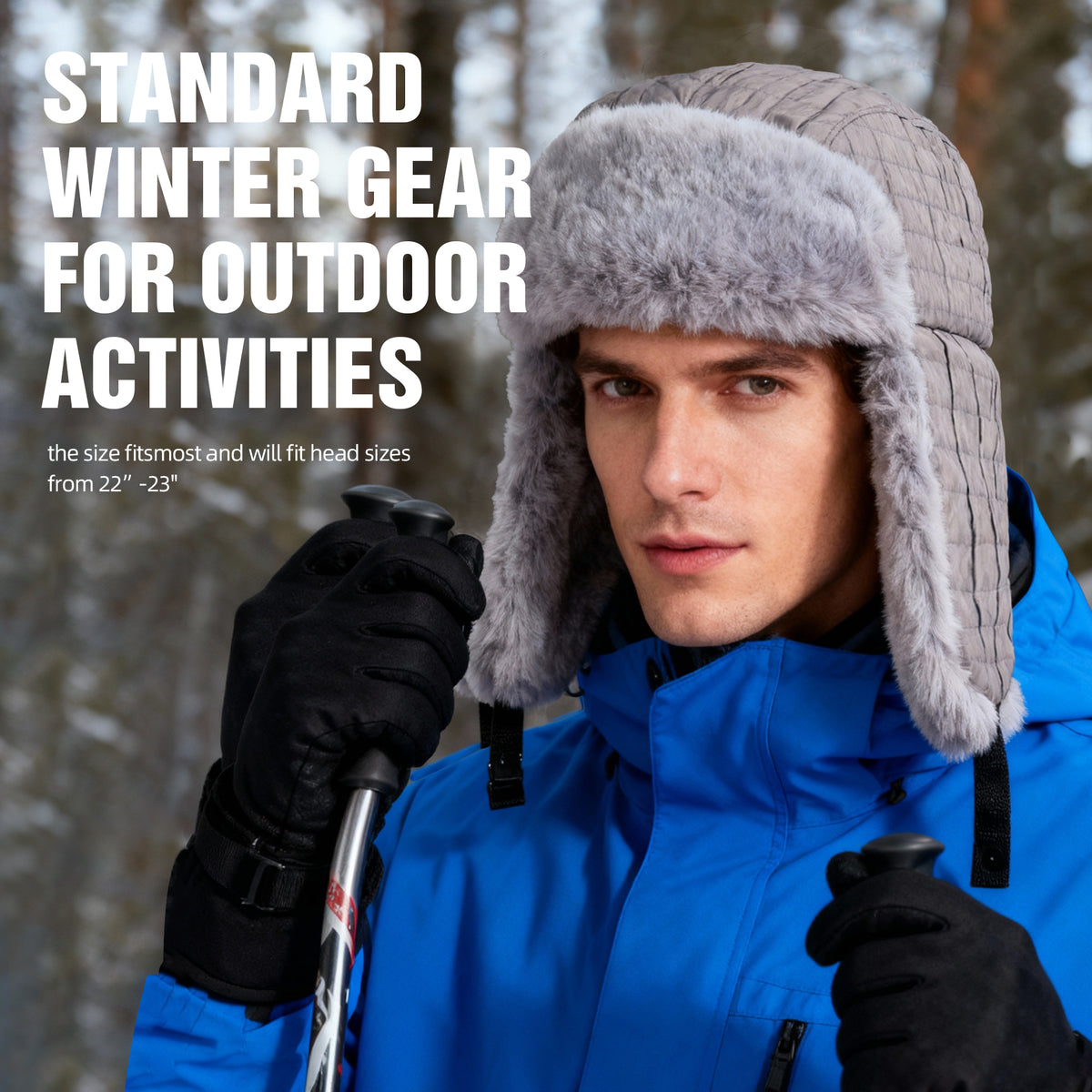 REDESS Unisex Trapper Hat Winter Warmer Ear Flaps Windproof Skiing Hat for Women Men