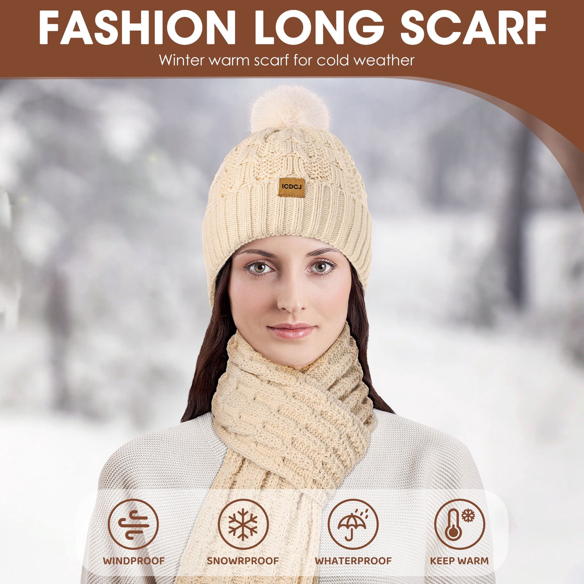 REDESS Hat,Scarf and Gloves Sets for Women's Winter Beanie Hat Touch Screen Gloves Long Scarf Set£¬Black