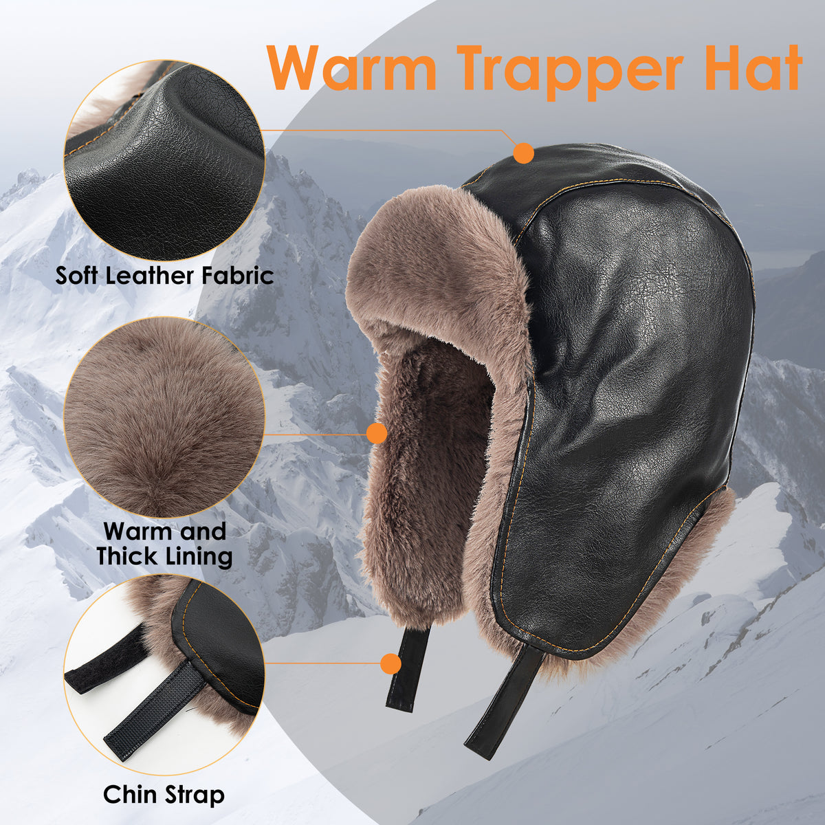 REDESS Men's Trapper Hat Winter Warm Waterproof Hat with Ear Flaps for Men and Women,Green