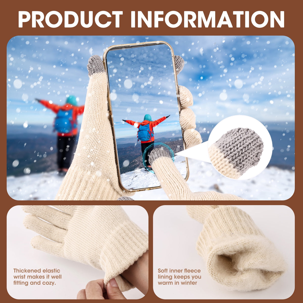 REDESS Hat,Scarf and Gloves Sets for Women's Winter Beanie Hat Touch Screen Gloves Long Scarf Set£¬Black
