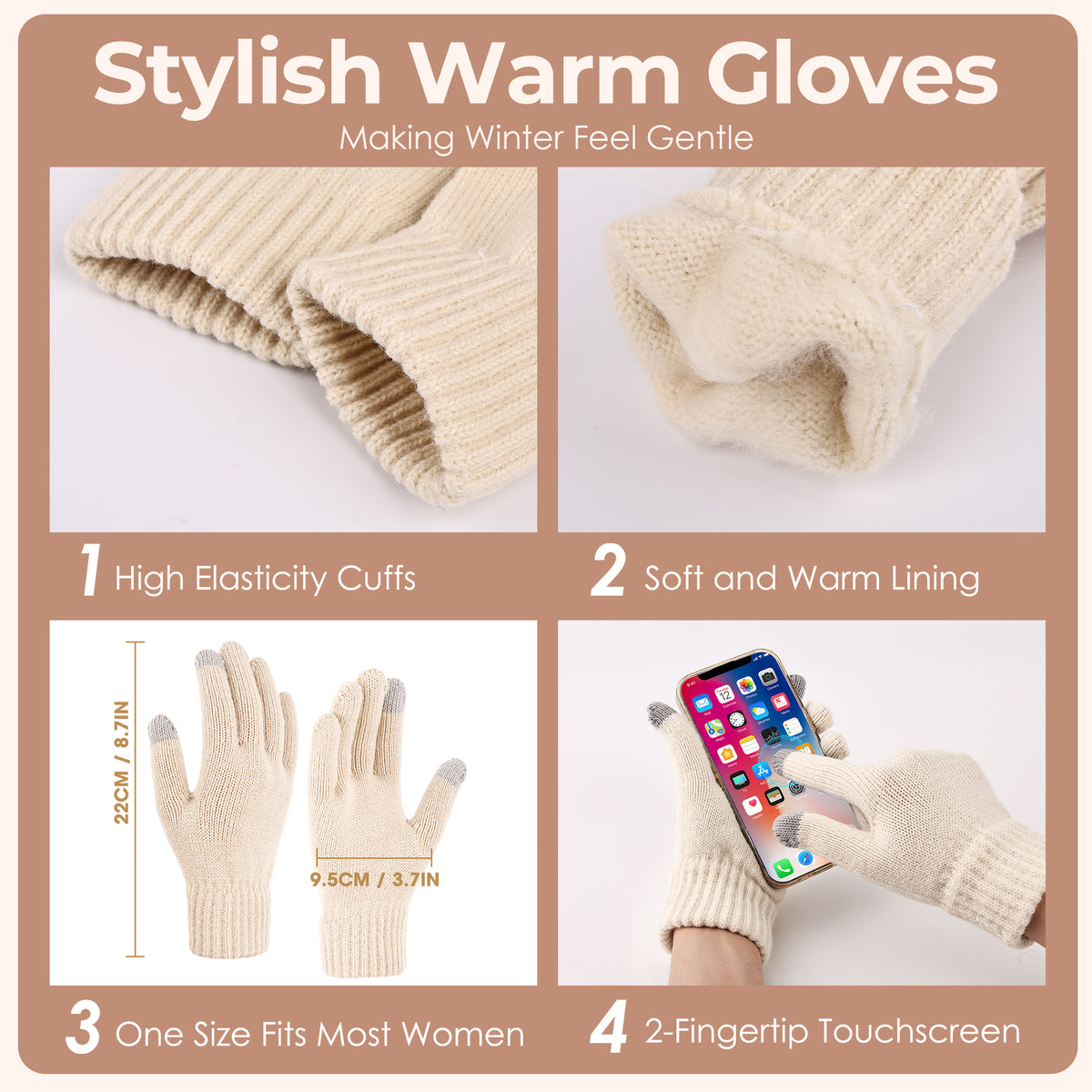 REDESS Winter Beanie Hat and Gloves Scarf Sets for Men and Women£¬Black
