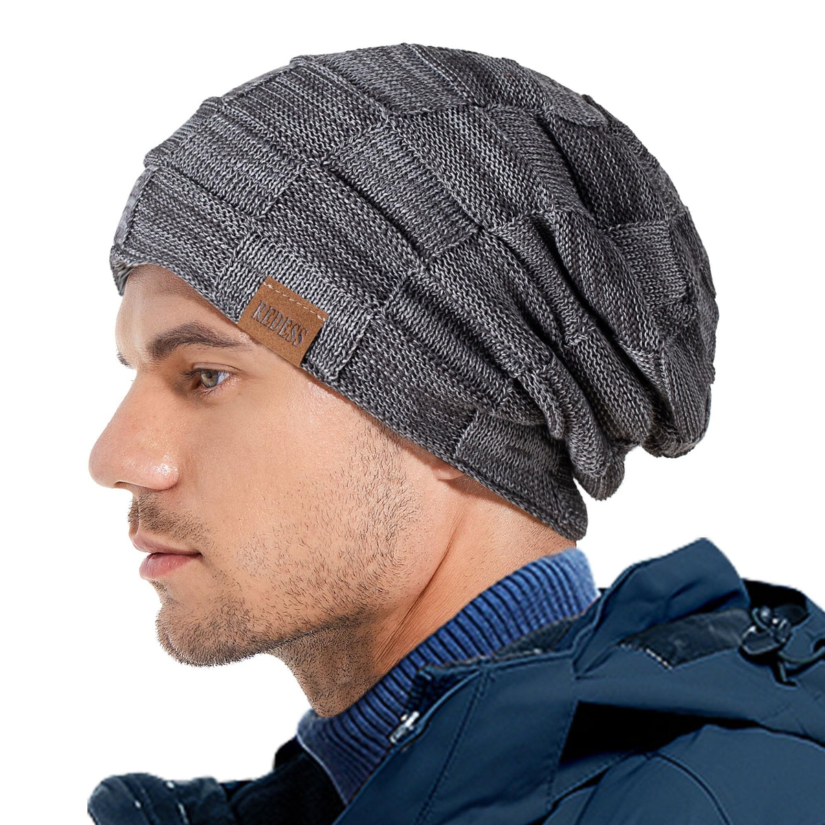 REDESS Beanie Hat for Men and Women Winter Warm Hats Knit Slouchy Thick Skull Cap