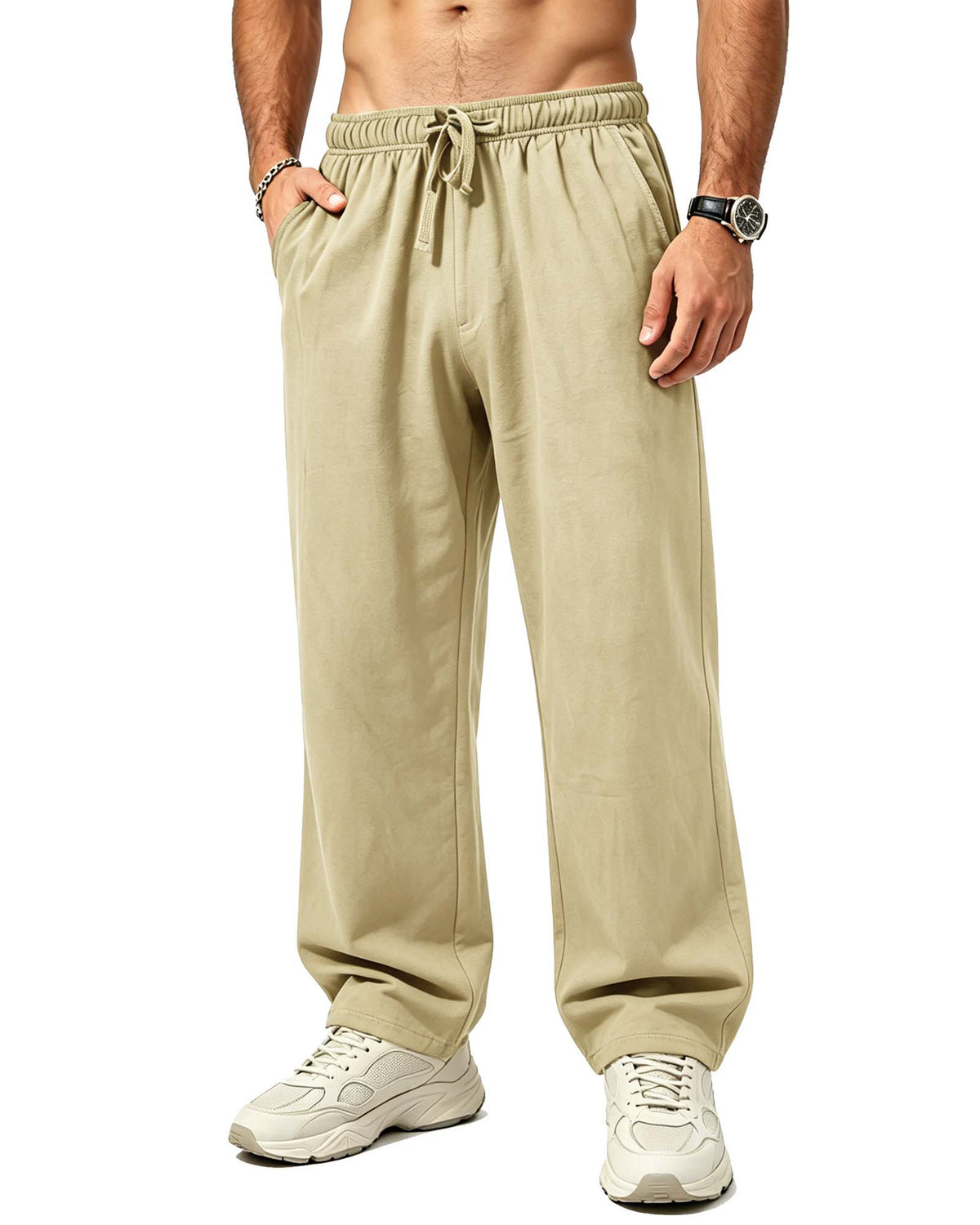 REDESS Mens Sweatpants Soft Fleece Straight Active Casual Jogger Pants Running Workout Gym Pants with Pockets