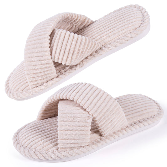 REDESS Slippers for Women Cross Band Womens Slippers Memory Foam House Slippers