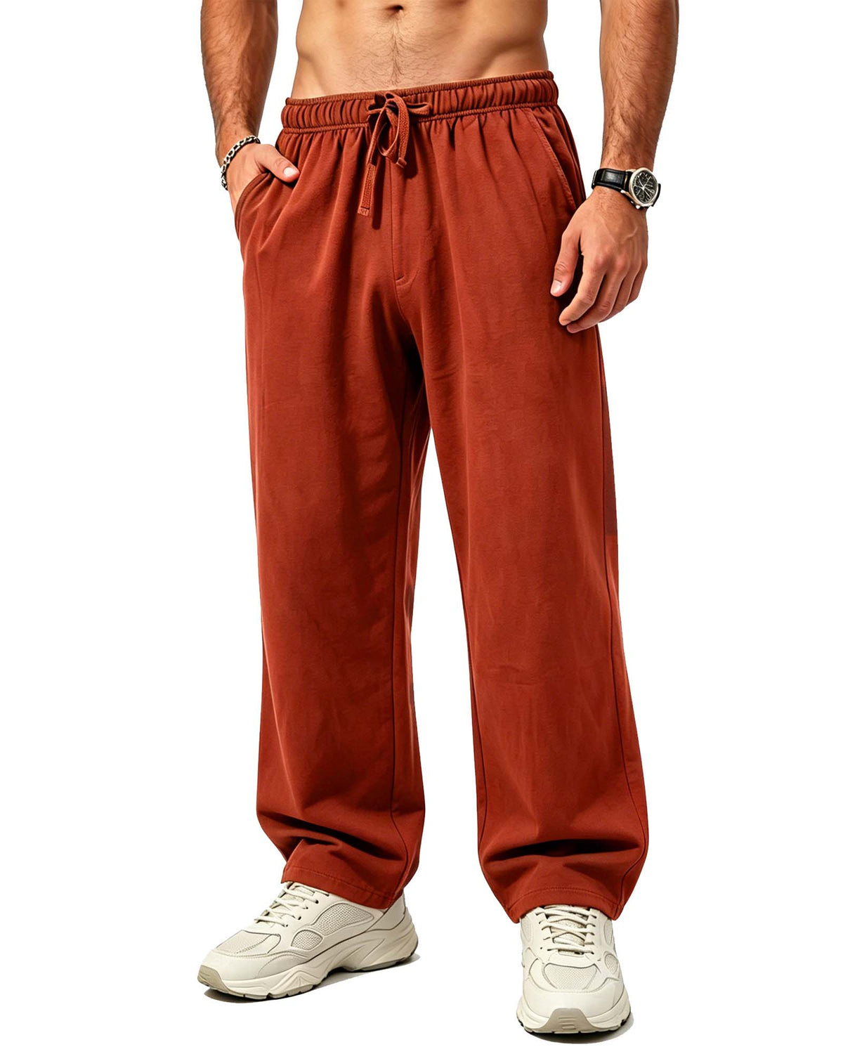 REDESS Mens Sweatpants Soft Fleece Straight Active Casual Jogger Pants Running Workout Gym Pants with Pockets