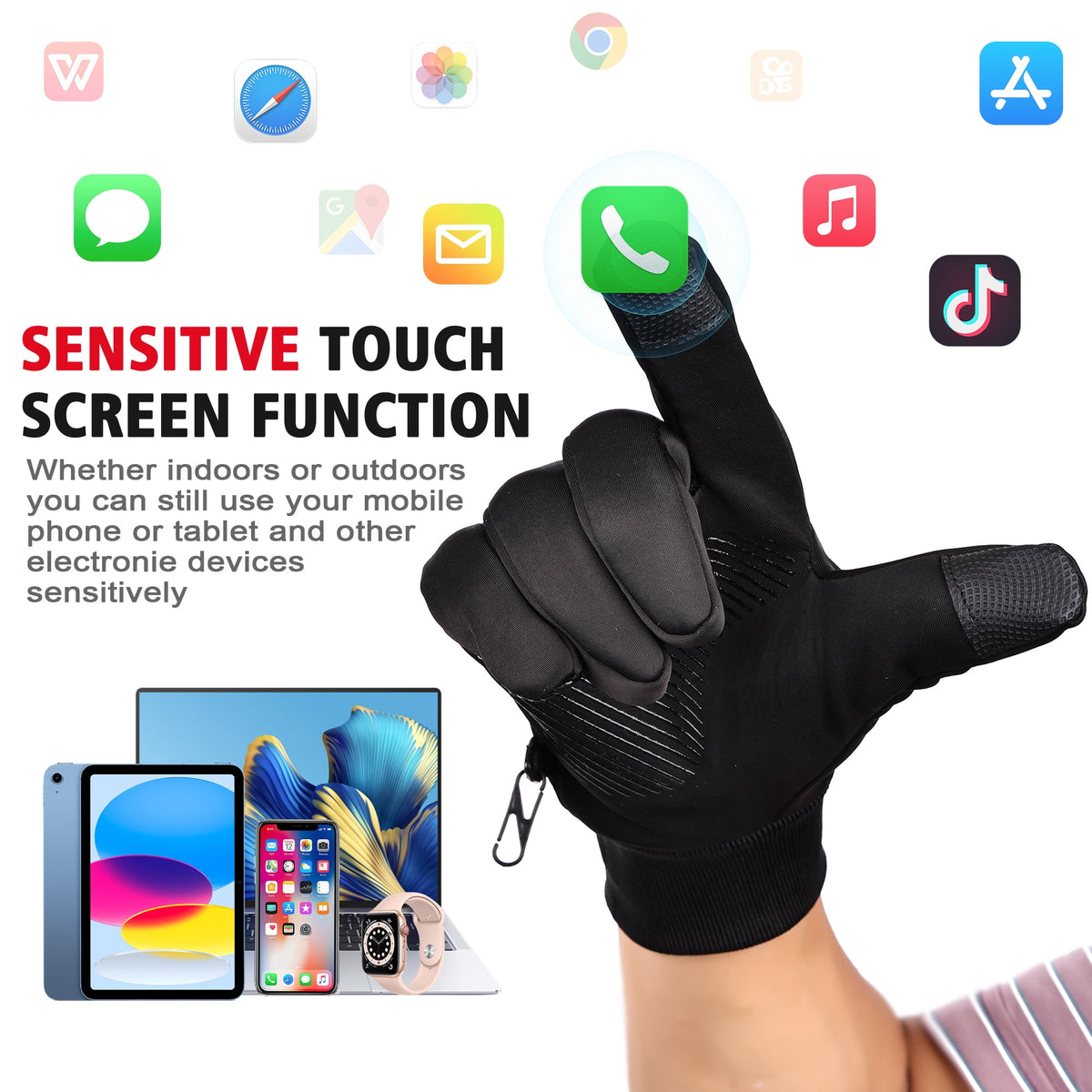 REDESS Winter Gloves for Men & Women, Touch Screen Warm Fleece Lined Gloves, Water?Resistant Windproof Non?Slip Daily Cold Weather Gloves