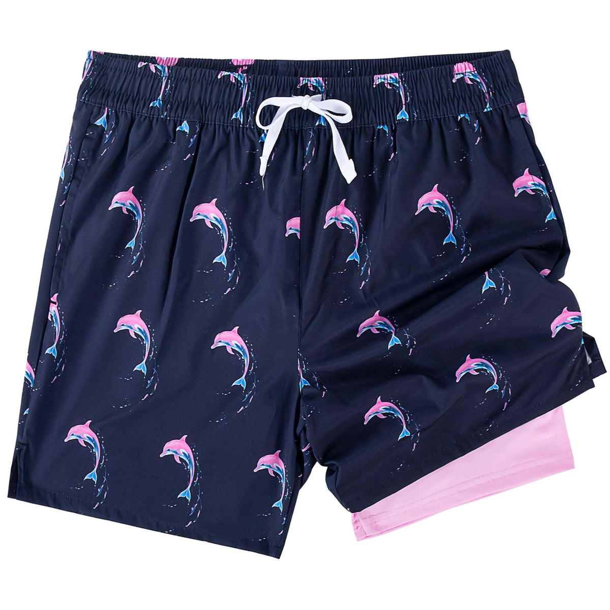 REDESS Mens Swim Trunks with Liner, Mens Athletic Running Workout Shorts 6" Inseam, Sizes S-2XL