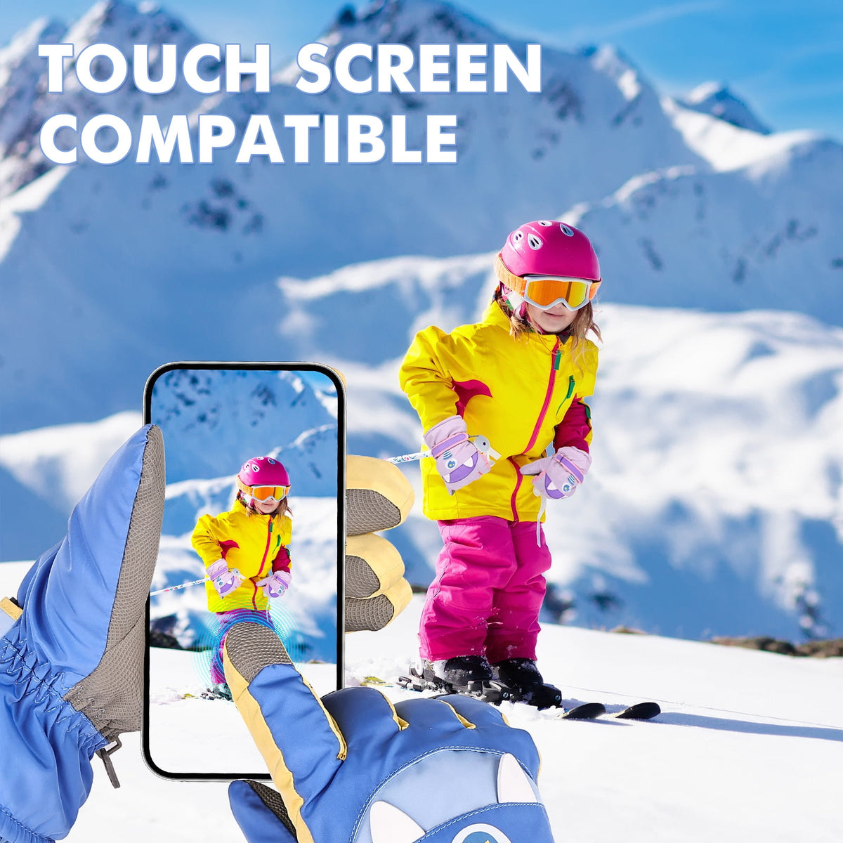 REDESS Kids Winter Waterproof Gloves for Ski Snow Snowboard for Toddler Boys and Girls
