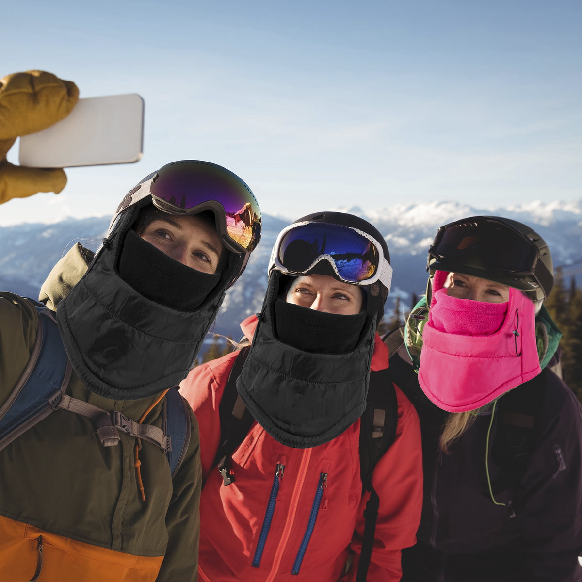 REDESS 2 Pcs Unisex Winter Waterproof Balaclava Face Mask for Men and Women-Black