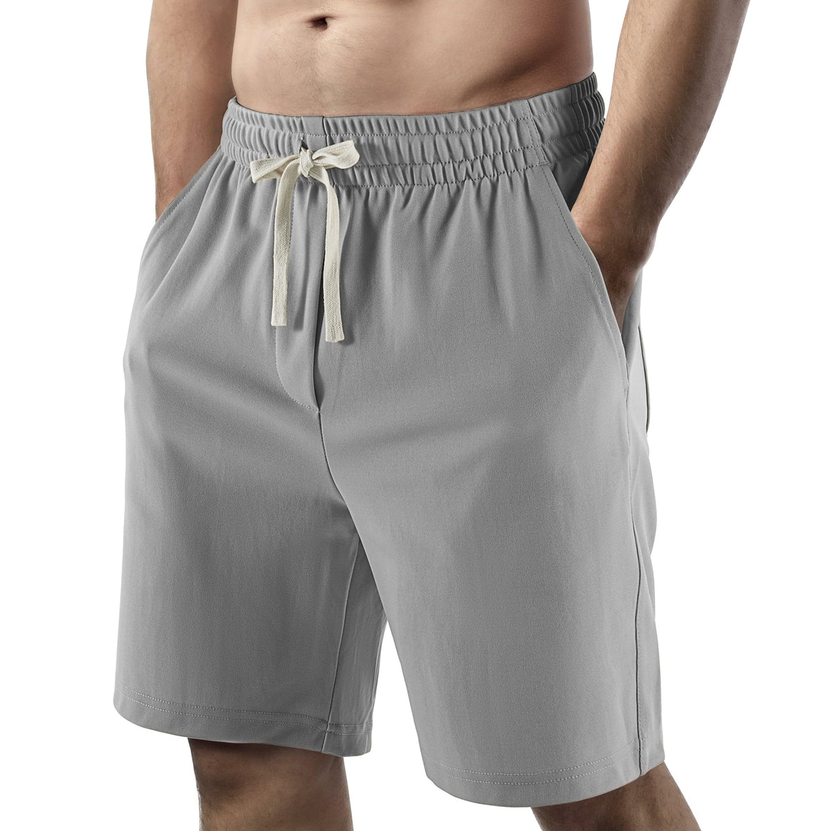 REDESS Mens Shorts Casual with Pockets ,Drawstring Elastic Waistband Shorts for Men,Dark Grey