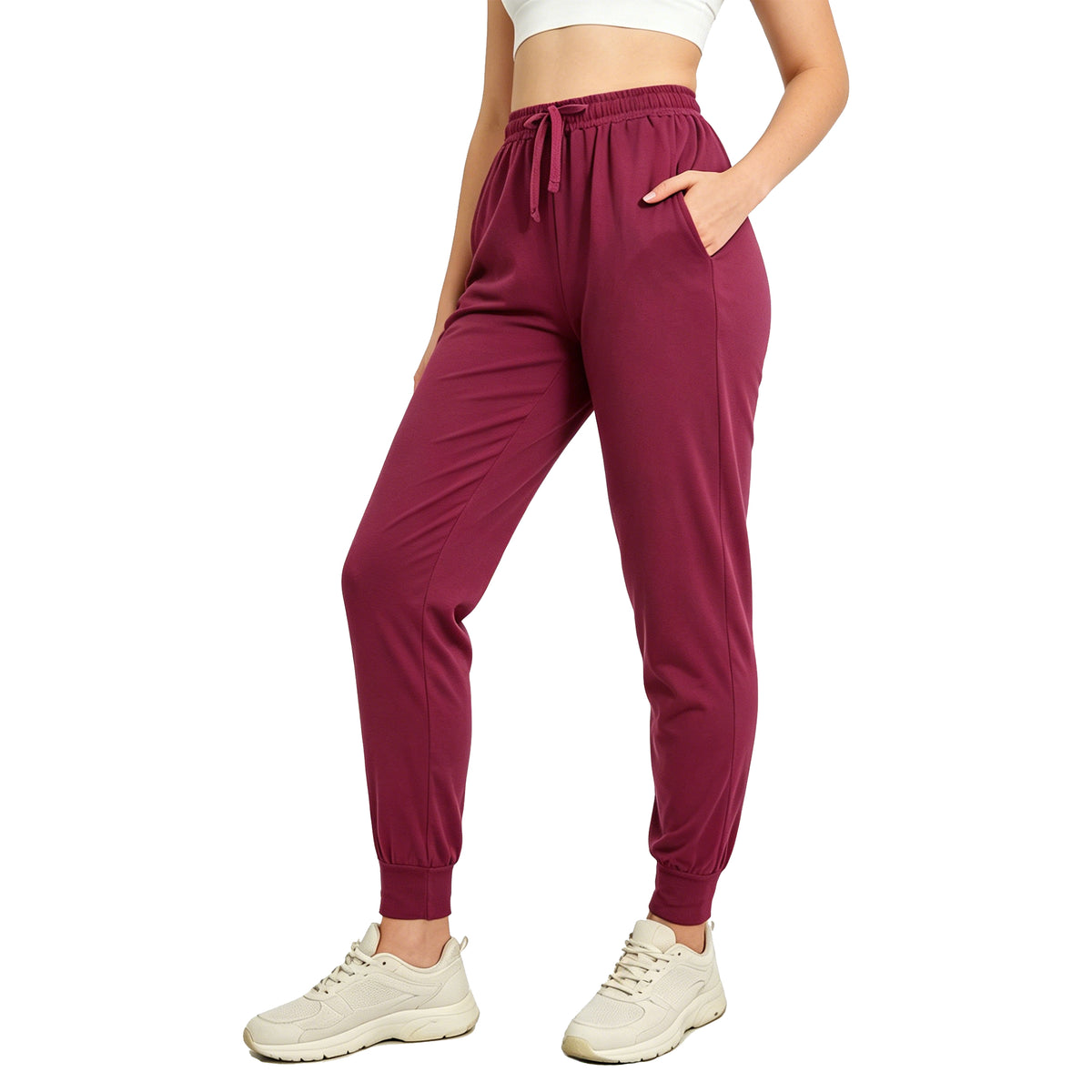 REDESS Sweatpants Women Jogger Pants with Pockets Elastic Lightweight Athletic Pants, Black