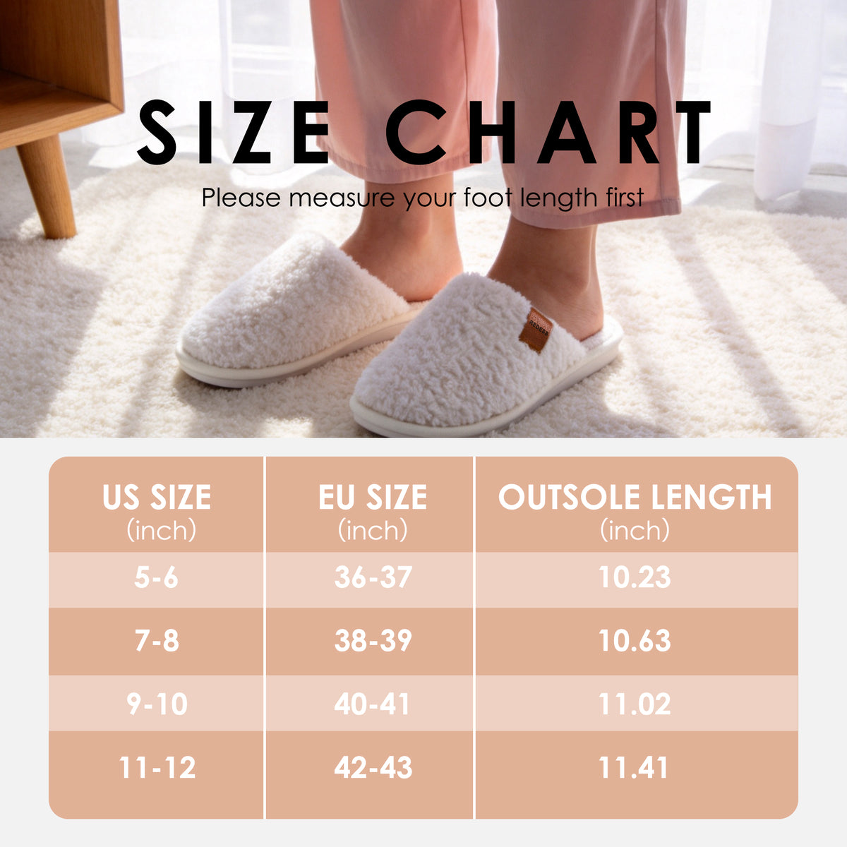 RREDESS Fuzzy Slippers for Women Closed Toe Womens Slippers Memory Foam House Slippers