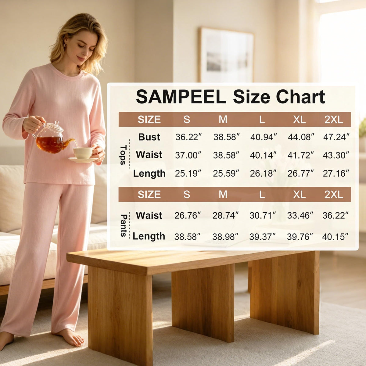 REDESS Lounge Sets for Women, 2‑Piece Crew Neck Long‑Sleeve Top & Drawstring Wide Leg Pants, Casual Matching Sleepwear Loungewear for Ladies