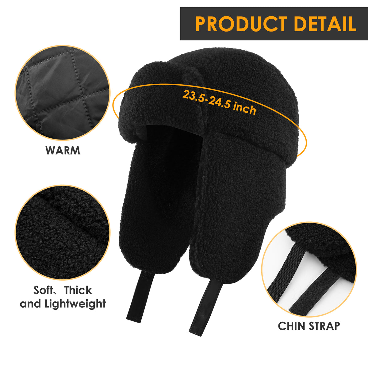 REDESS Women's Trapper Hat Winter Warm Fleece Windproof Cold Weather Thickened Hat Unisex