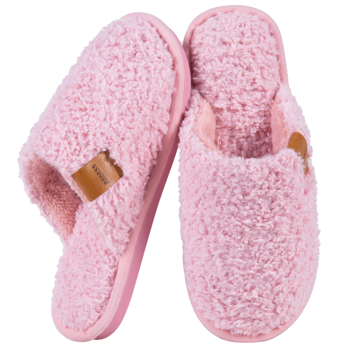 RREDESS Fuzzy Slippers for Women Closed Toe Womens Slippers Memory Foam House Slippers