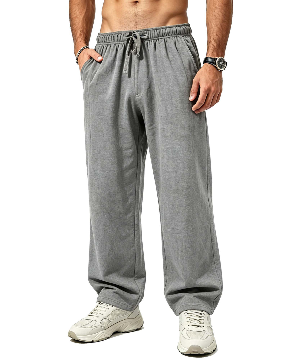 REDESS Mens Sweatpants Soft Fleece Straight Active Casual Jogger Pants Running Workout Gym Pants with Pockets