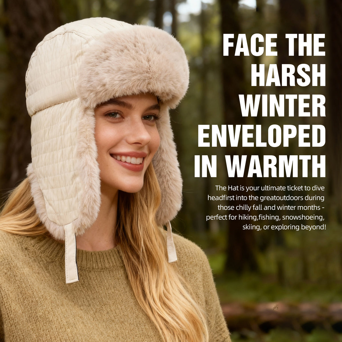 REDESS Unisex Trapper Hat Winter Warmer Ear Flaps Windproof Skiing Hat for Women Men
