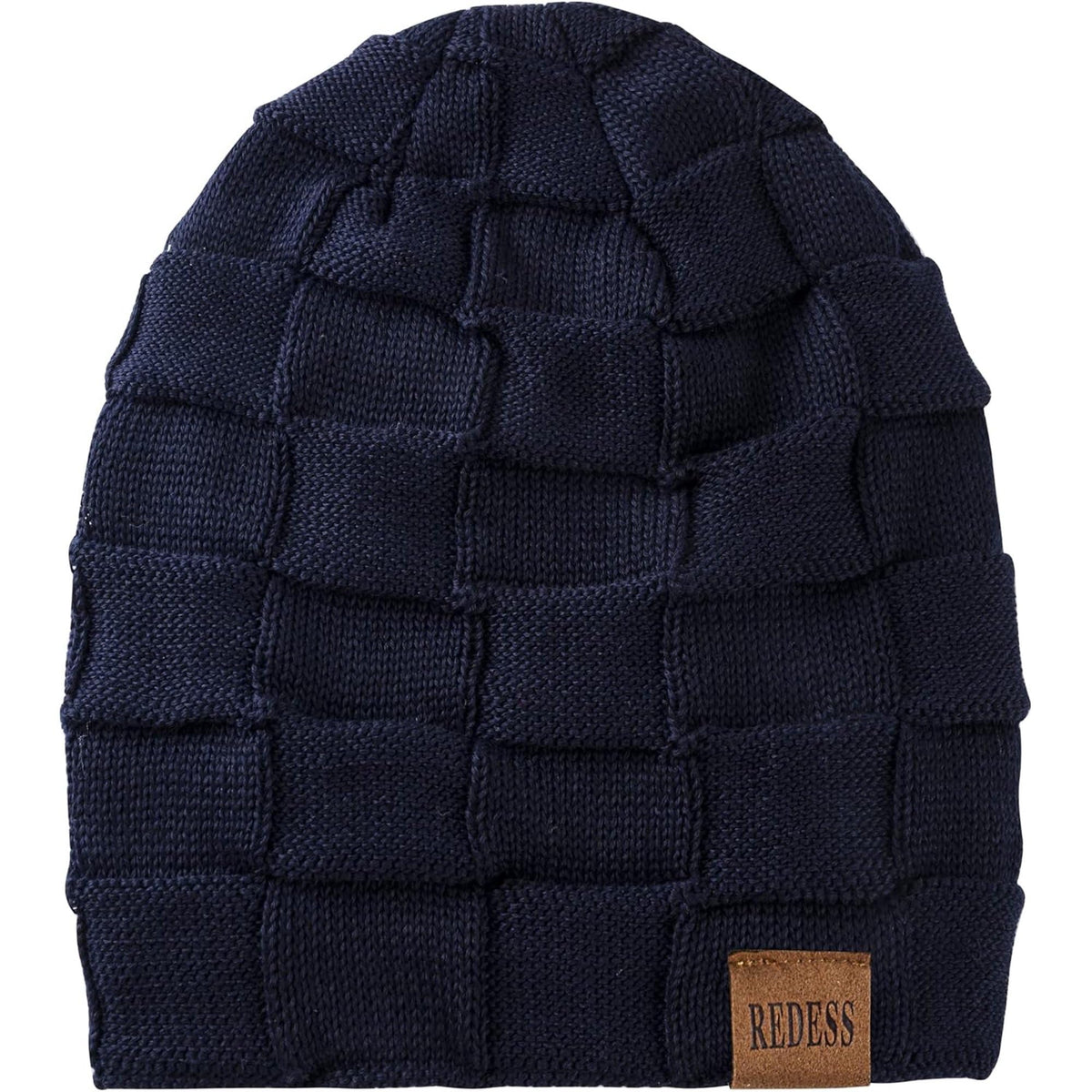 REDESS Beanie Hat for Men and Women Winter Warm Hats Knit Slouchy Thick Skull Cap with Face Cover-Black