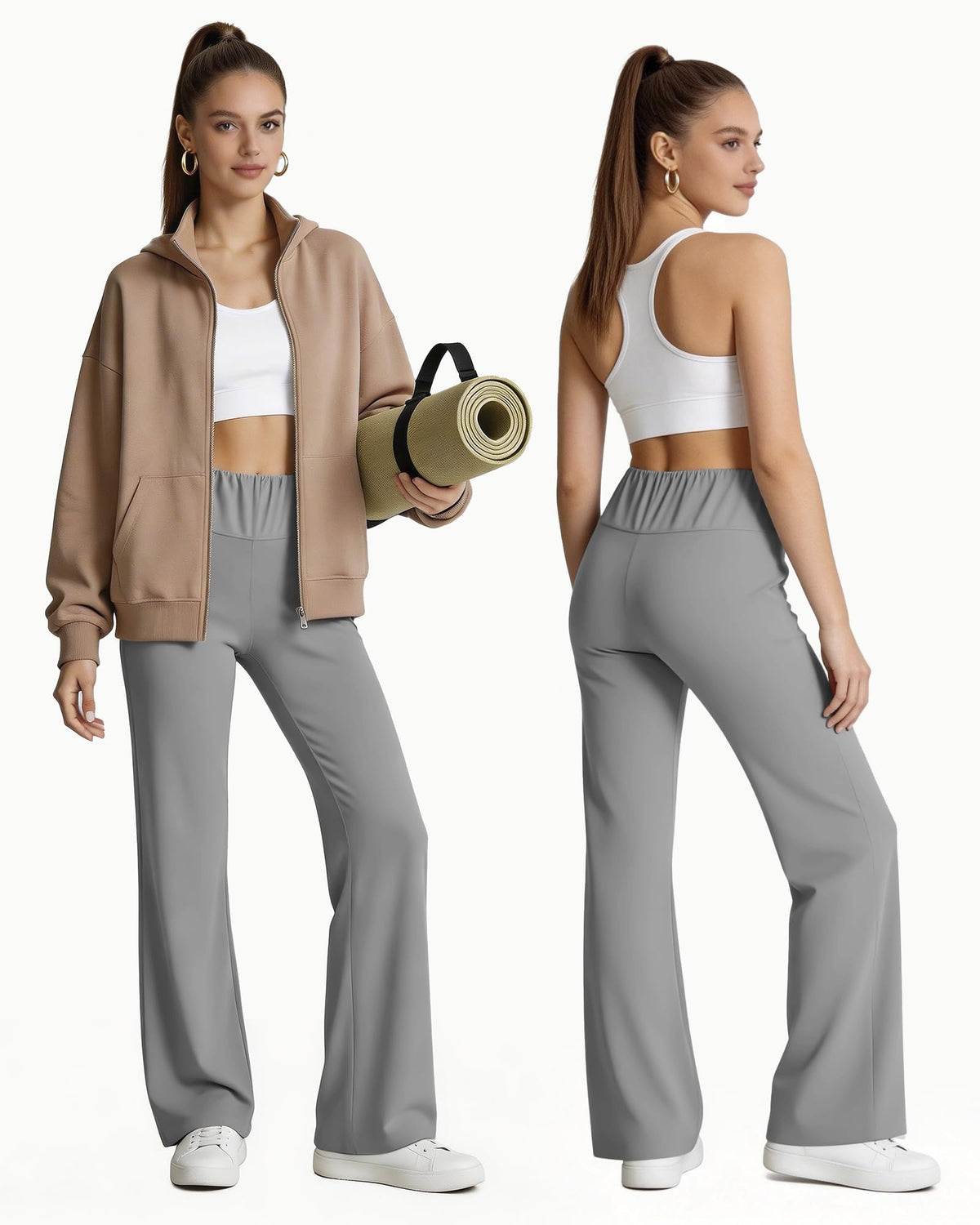 REDESS Pants for Women Elastic High Waisted Wide Leg Lounge Pants,Size S-2XL