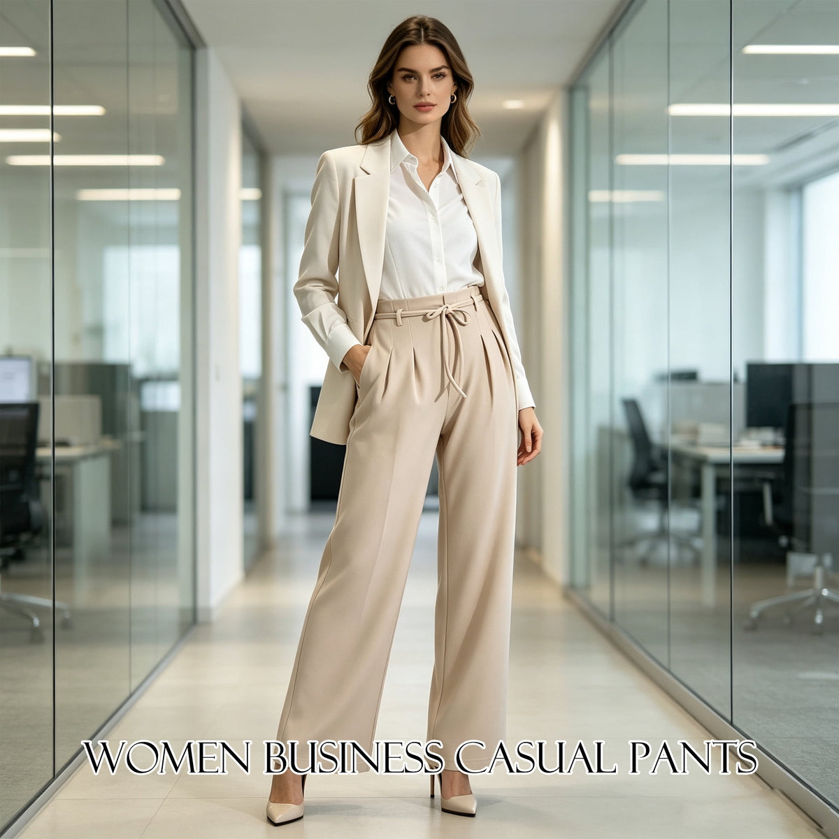 REDESS Dress Pants for Women Wide Leg Pant Business Casual Flowy Palazzo Pants with Pocket,XS-2XL